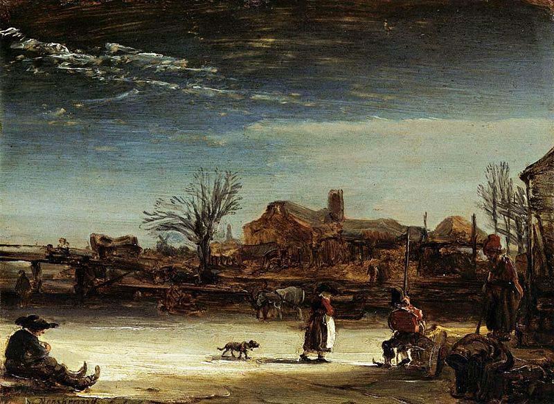 REMBRANDT Harmenszoon van Rijn Winter Landscape oil painting picture
